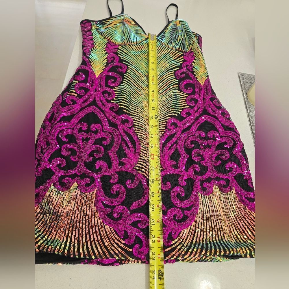 Never Worn- SHEIN Multicolor Sequin Midi Dress - Picture 5 of 17